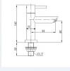 Blusani Fonteinkraan Chroom BF401103 tekening