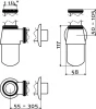 Clou InBe bekersifon t.b.v. flush 6 chroom TechnicalDrawing-Basic