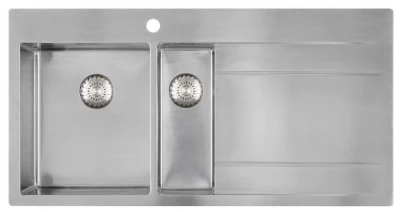 Caressi RVS 1,5 Spoelbak links met afdruip rechts CAPP3415ABL B101xL52 opbouw onderbouw en vlakinbouw 1208921302