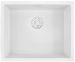 Caressi White Line wit  Quartz spoelbak 50cm opbouw of onderbouw CAGRPP50WH-TU 1208921343