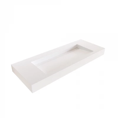 Solid-S Avon solid surface vrijhangende wastafel 60x46x10cm mat wit 1208946944