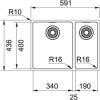 Franke Maris MRX 260 BL 1,5 anderhalve rvs spoelbak vlakbouw grote bak links 127.0642.365