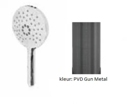 Waterevolution ronde handdouche met 3 standen PVD Gun Metal T1620RGME