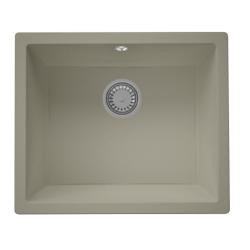 GraniteMy Universal granieten taupe spoelbak 50x40 cm opbouw onderbouw en vlakbouw met rvs plug 1208967223